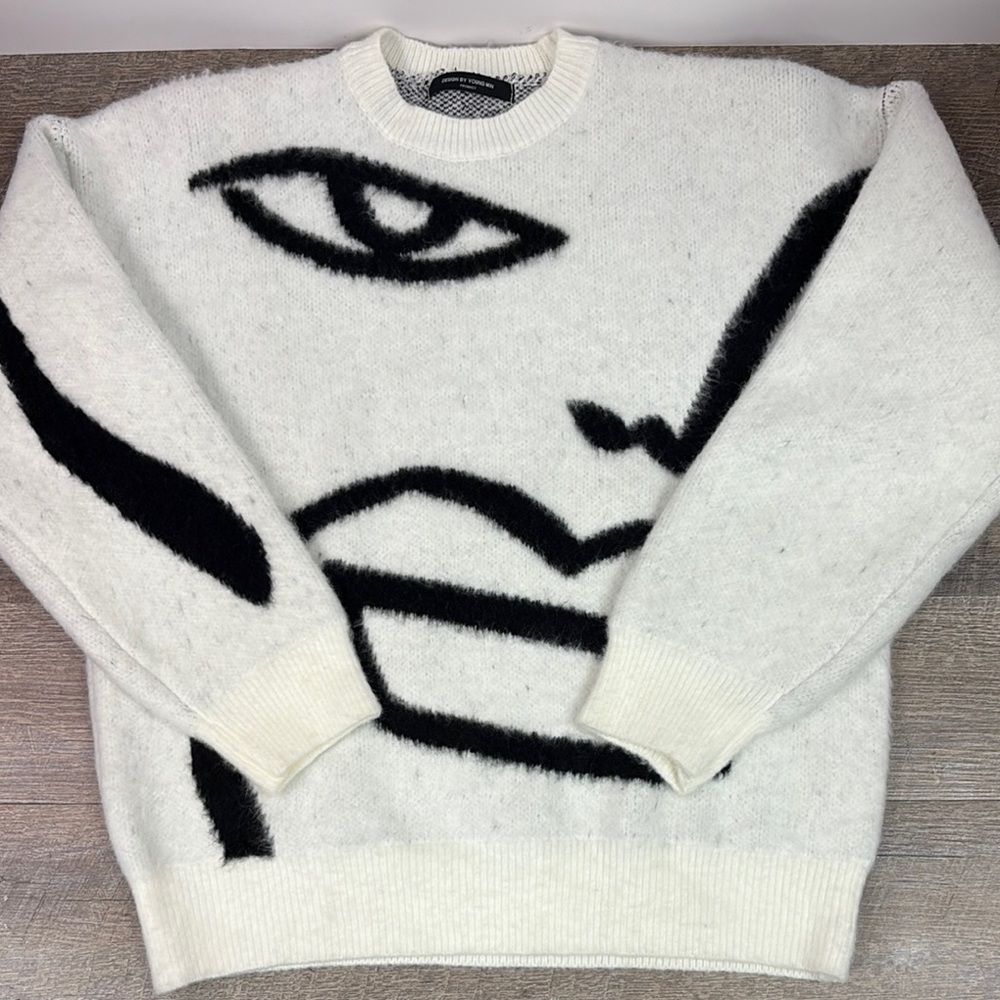 Design By Young Min Men’s Abstract Silk / Linen / Cotton Blend Pullover Sweater